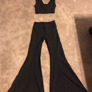 Brand new free people 2-piece black workout set.